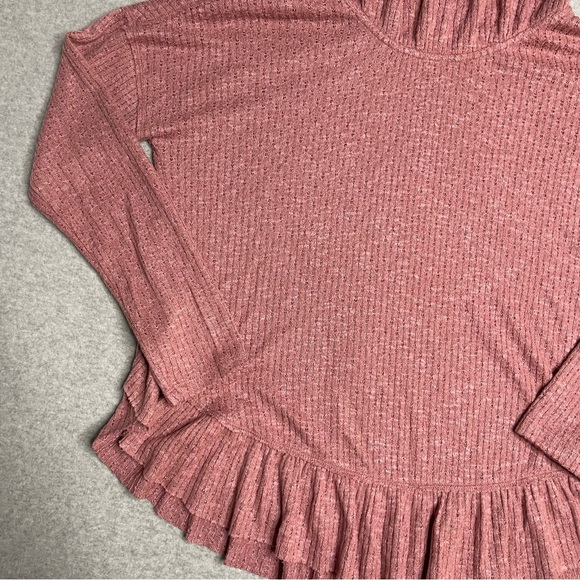 Anthropologie Maeve Top Womens XS Solid Red Cowl Neck Peplum - Picture 6 of 12